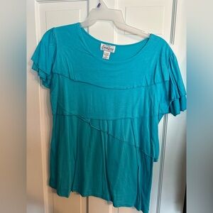 Casual Living Turquoise Short Sleeve Tee Size 2X